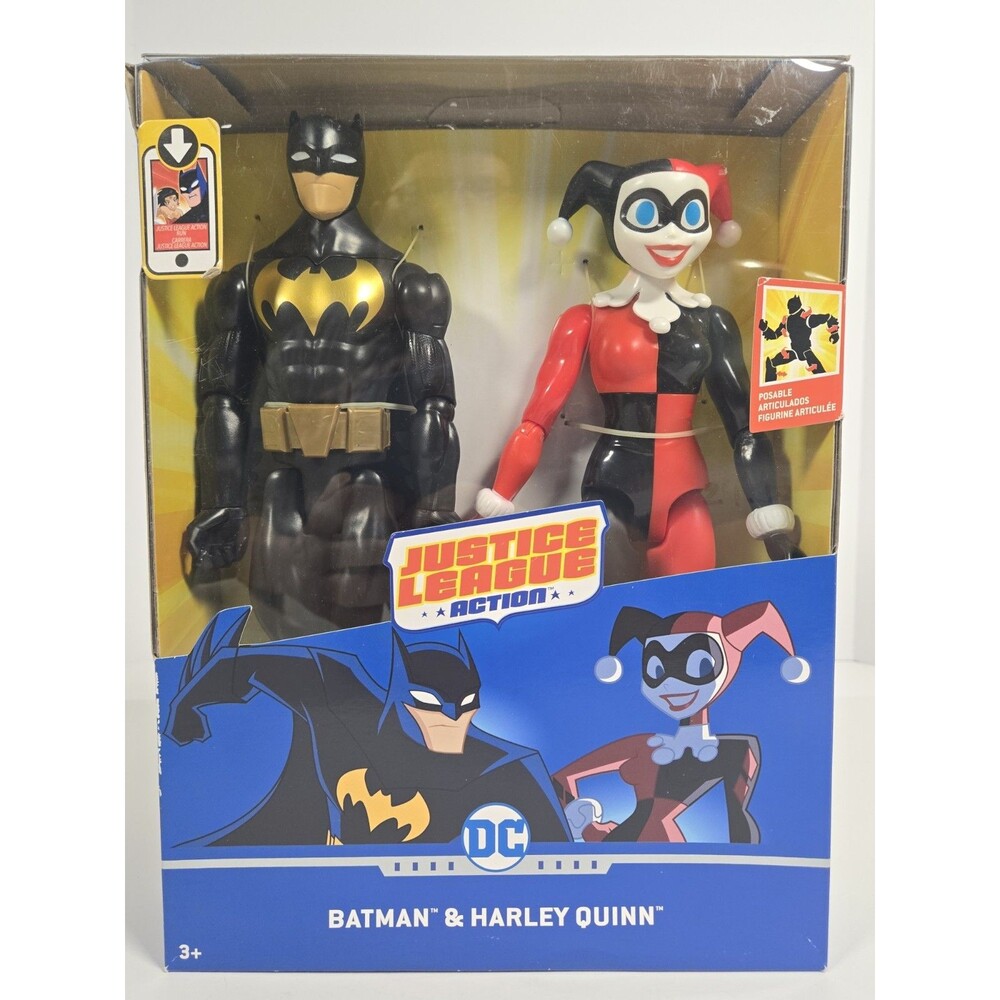 DC Justice League Action Batman Harley Quinn 12" 2-Pack Mattel Sealed